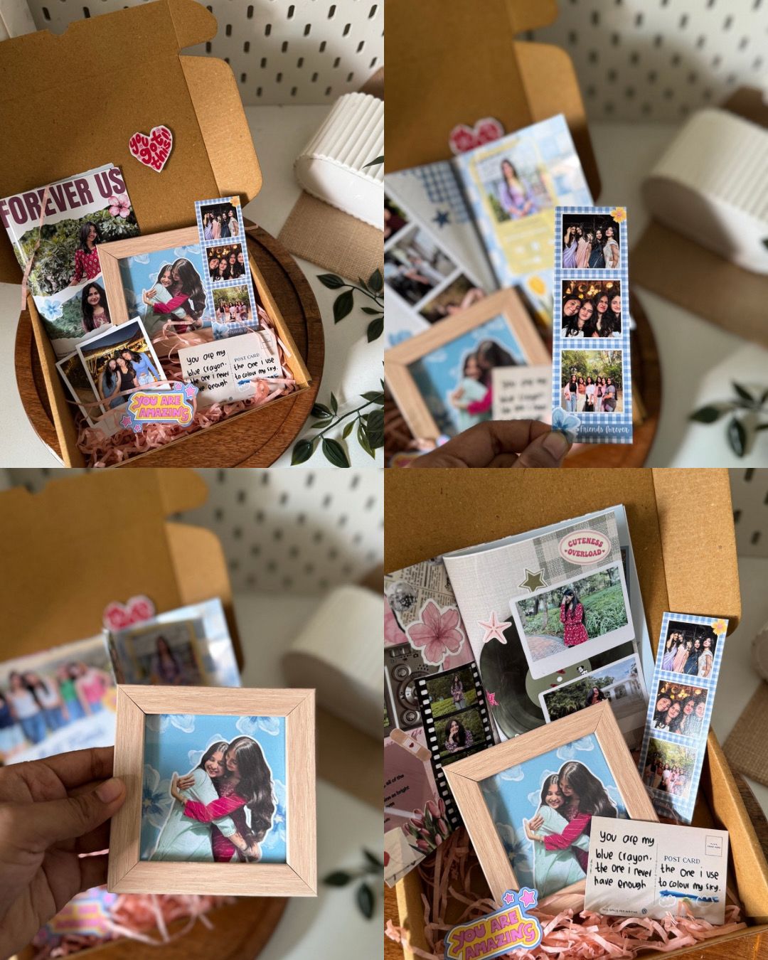 Handcrafted magazine gift combo with frames and polaroids